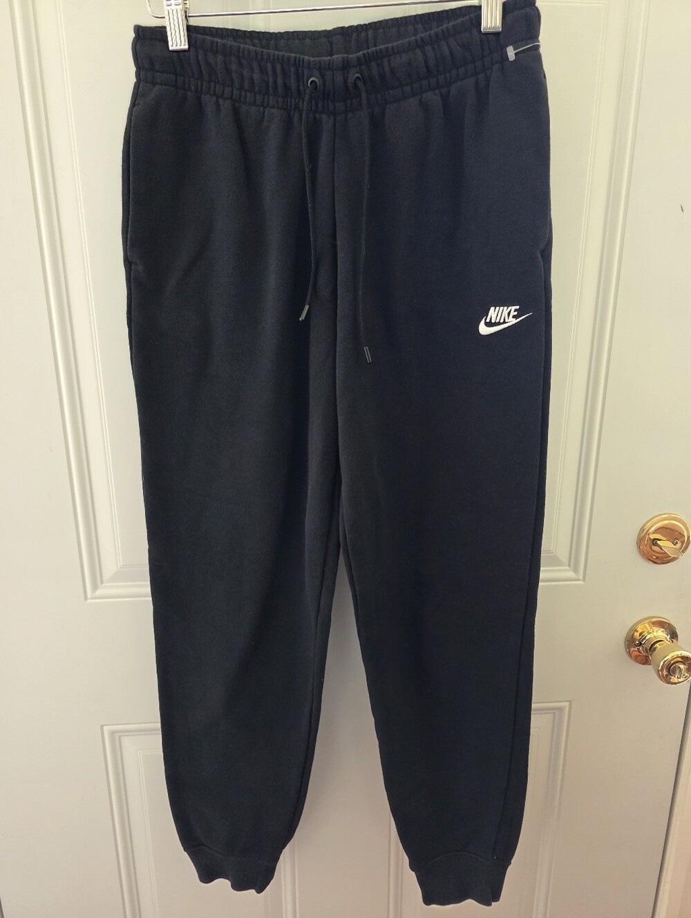 Nike Black Sweatpants with White Swoosh Logo Size Small